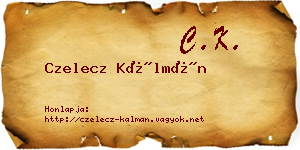Czelecz Kálmán névjegykártya